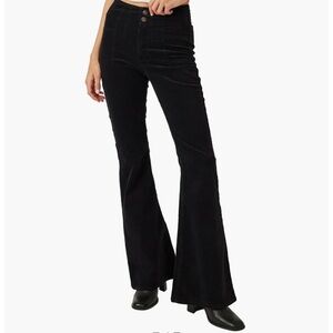 Free People Witchy Jayde Cord High Rise Flare Black Corduroy Pants